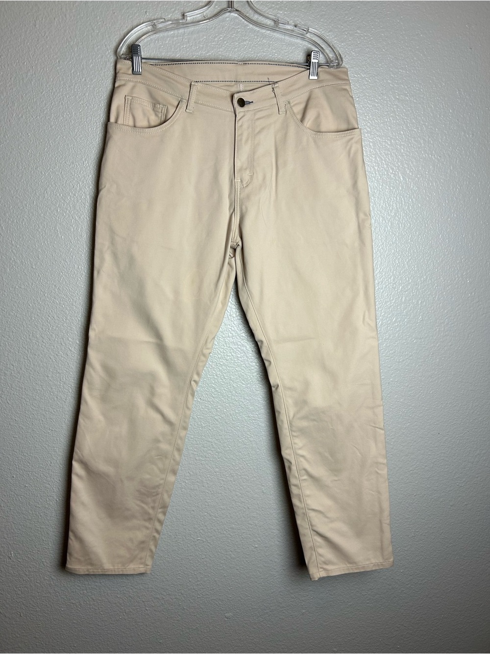 Blue Delta Custom Men's Beige Straight-Leg Pants Size 36X30 luxury quiet luxury